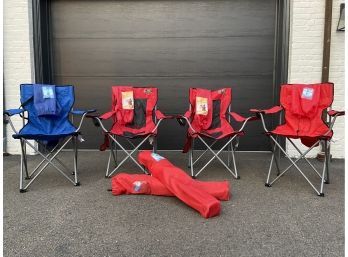 Group (6) Portable Chairs (5) Red (1) Blue