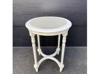 Parisian Chic - Glass Top Cane Center Round Side Table