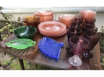Large Lot Of Colored Glass