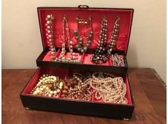 Jewelry Box With Vintage Costume Jewelry
