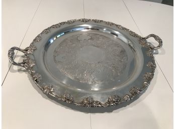 Silver Plate Tray With Dedication Engraved On Back