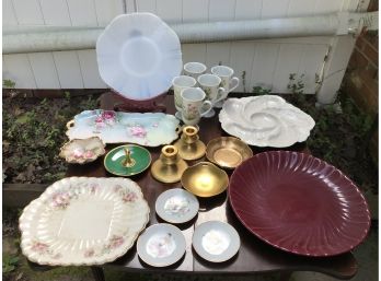 Miscellaneous China Including An Opalescent Platter (STAND NOT INCLUDED)