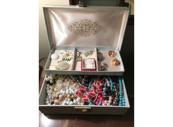 Jewelry Box Filled With Costume Jewelry