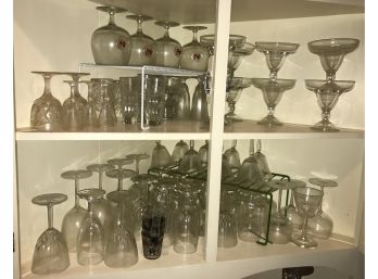 Large Mixed Lot Of Wine Glasses, Cocktail Glasses & More