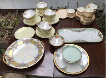 Iridescent Cups, Saucers, Serving Dishes & More! All Signed M. Smith And Dated 1925-1927