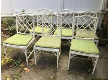 Six Made In Spain Faux Bamboo Cained Seat Chairs