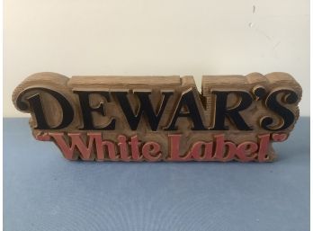 Plastic Dewars White Label Sign