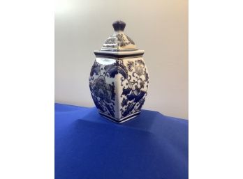 Small Blue And White Jar