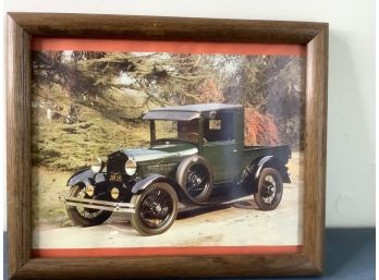 Framed Photograph Of Vintage Car