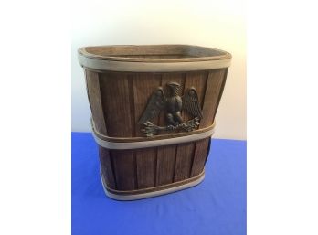 Wooden Eagle Waste Basket