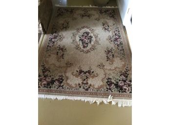 Beautiful Cream Colored Floral Rug #1