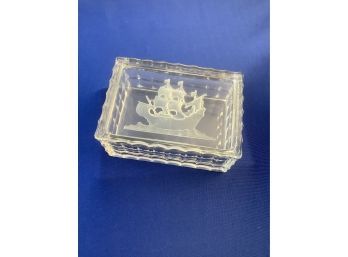 Frosted Sail Boat Trinket Box