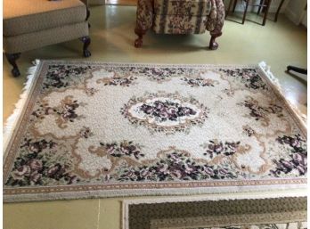 Beautiful Cream Colored Floral Rug #2