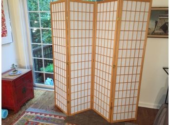 Beautiful Geometric Shogi Hinged Four Panel Room Divider