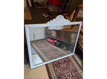 Large Vintage Mirror 36X30 Painted White