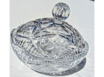 Vintage Princess House Crystal Grape Covered Candy Dish W/ Lid