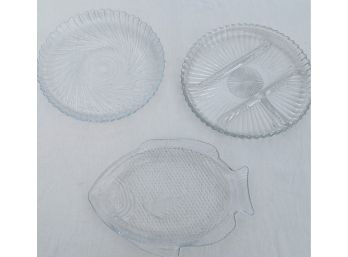 Grouping Of Vintage Glass Serving Platters