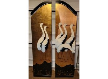 Crane Wall Art.  Mid Century Modern MCM Made In Japan.  Classic 1970's Decor.  Set #1         Loc: Garage