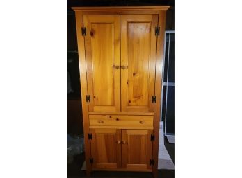 Pine Kitchen Pantry Or Armoire / Wardrobe.      Great Shape.                              Loc: Garage