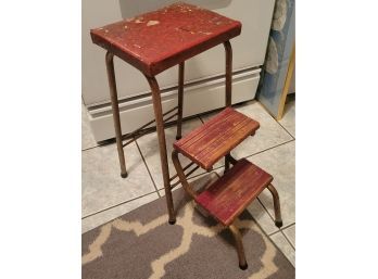 Vintage Foldable Stool.             American Made.               Loc: Family Room