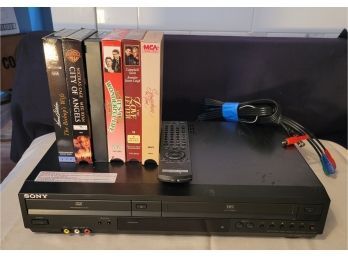 Sony DVD VCR Combo With Remote And Some VHS Classics.            Loc:    Family Room