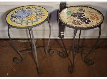 Pair Of Outdoor End Tables / Plant Stands      -                     -             Loc: Garage