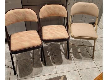 Folding Chairs.  Set Of Three       -          -        Loc: Living Room