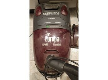 Eureka Europa True Hepa Vacuum Cleaner.                Loc:  Living Room