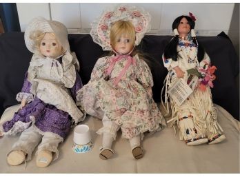 Porcelain Doll Collection..  Huge.  Many New.    :            - Loc: Family Room In Rubbermaid