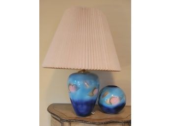 Justin Stiles Bowl And Lamp Set.  VINTAGE.                    Loc:        -            Family Room