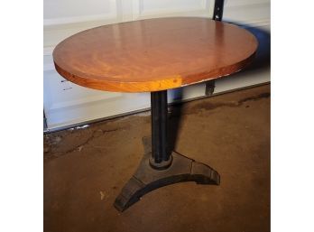 Solid Wood Table.   Heavy Metal Base                                              - G