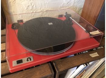 Red Basic Turntable With Speakers (See All Photos)