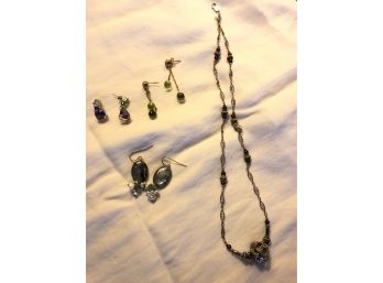 Necklace & Earrings, Some Sterling