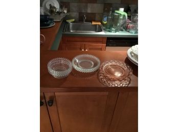 Lot Of Glass Plates & Dishes