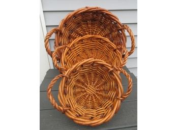 Set Of Three Baskets With Handles