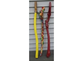 Trio Of Handmade Walking Sticks
