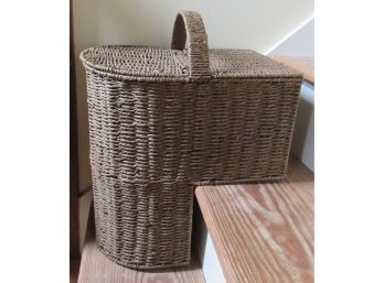 Seagrass Stair / Step Basket With Hinged Lids