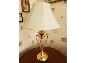 Brass And Crystal Lamp
