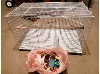 Bird Cage With Supplies