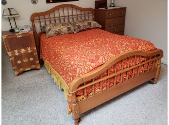 Solid Oak Full Size Bed With Solid Wood Frame