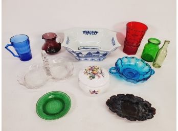 Mixed Assortment Of Vintage Glass & Porcelain Accents