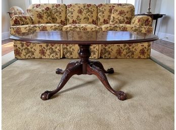Ethan Allen 18th Century Collection Chippendale Style Oval Cocktail Table