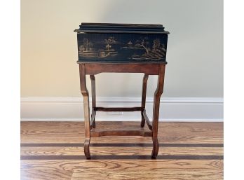 Ethan Allen Chinoiserie Box On Stand