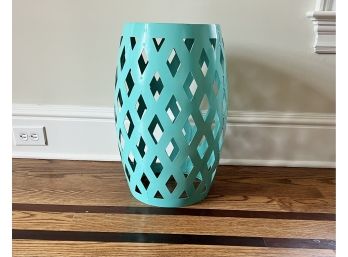 Turquoise Metal Side Table