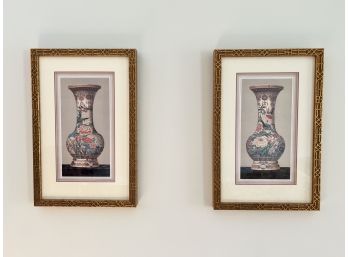 Pair Of Embellished Giclee Satsuma Prints