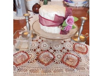 Strawberry Vanilla Cake Candle & Cake Dish Plis Assorted Candle Holders