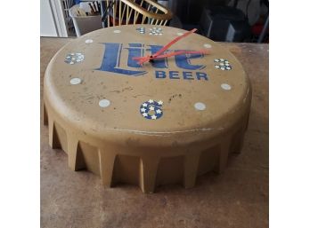 Vintage Miller Lite Beer Large Plastic Clock