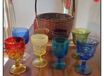 8 Vintage Stemmed Gobets Of All Colors!