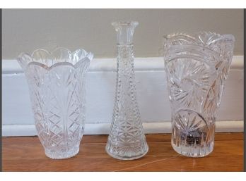 Lot Of Three Beautiful Glass Vases