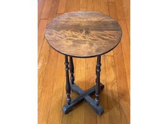 Lovely Vintage Wooden Plant Stand Circular End Table